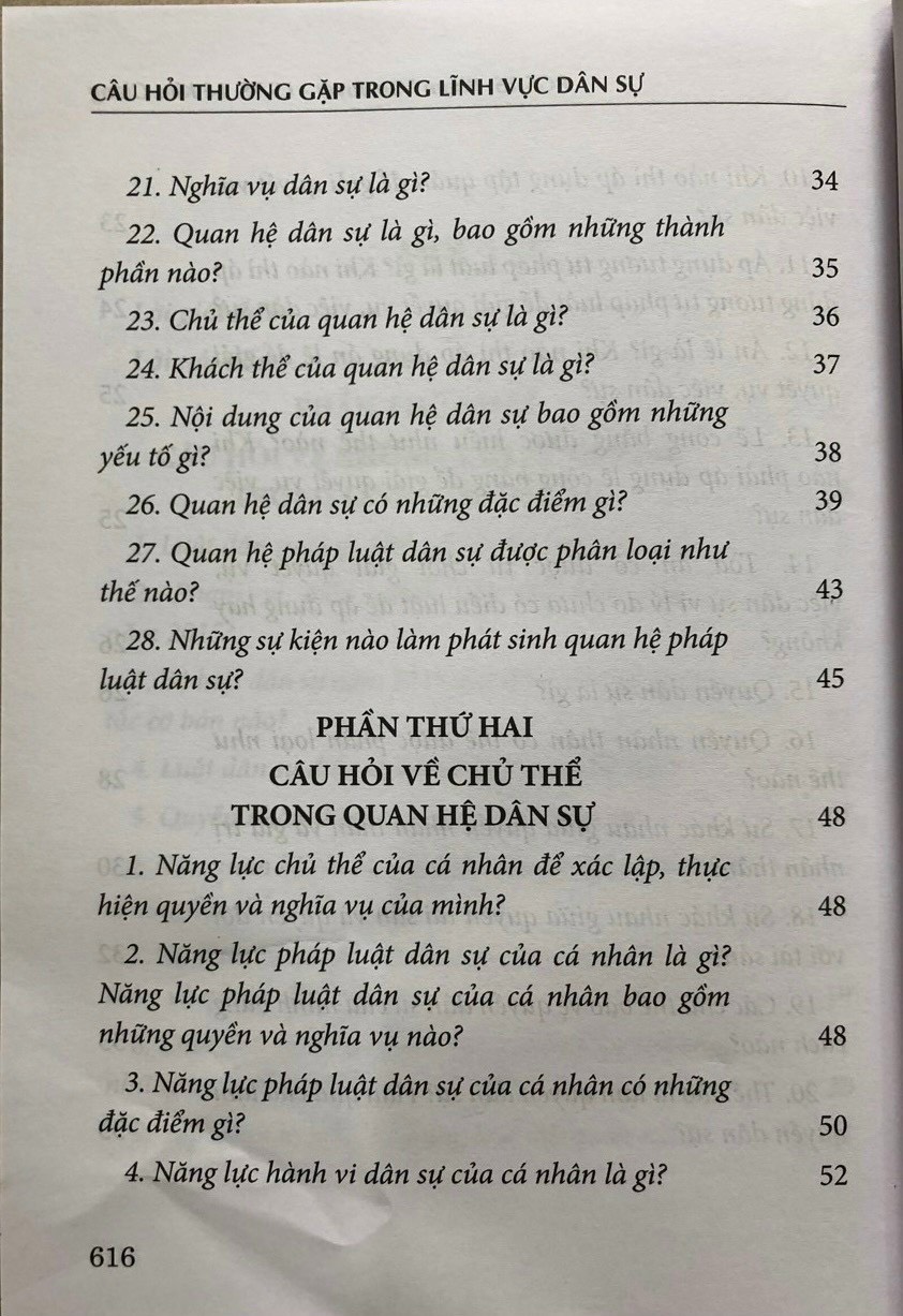 Câu Hỏi Thường Gặp Trong Lĩnh Vực Dân Sự