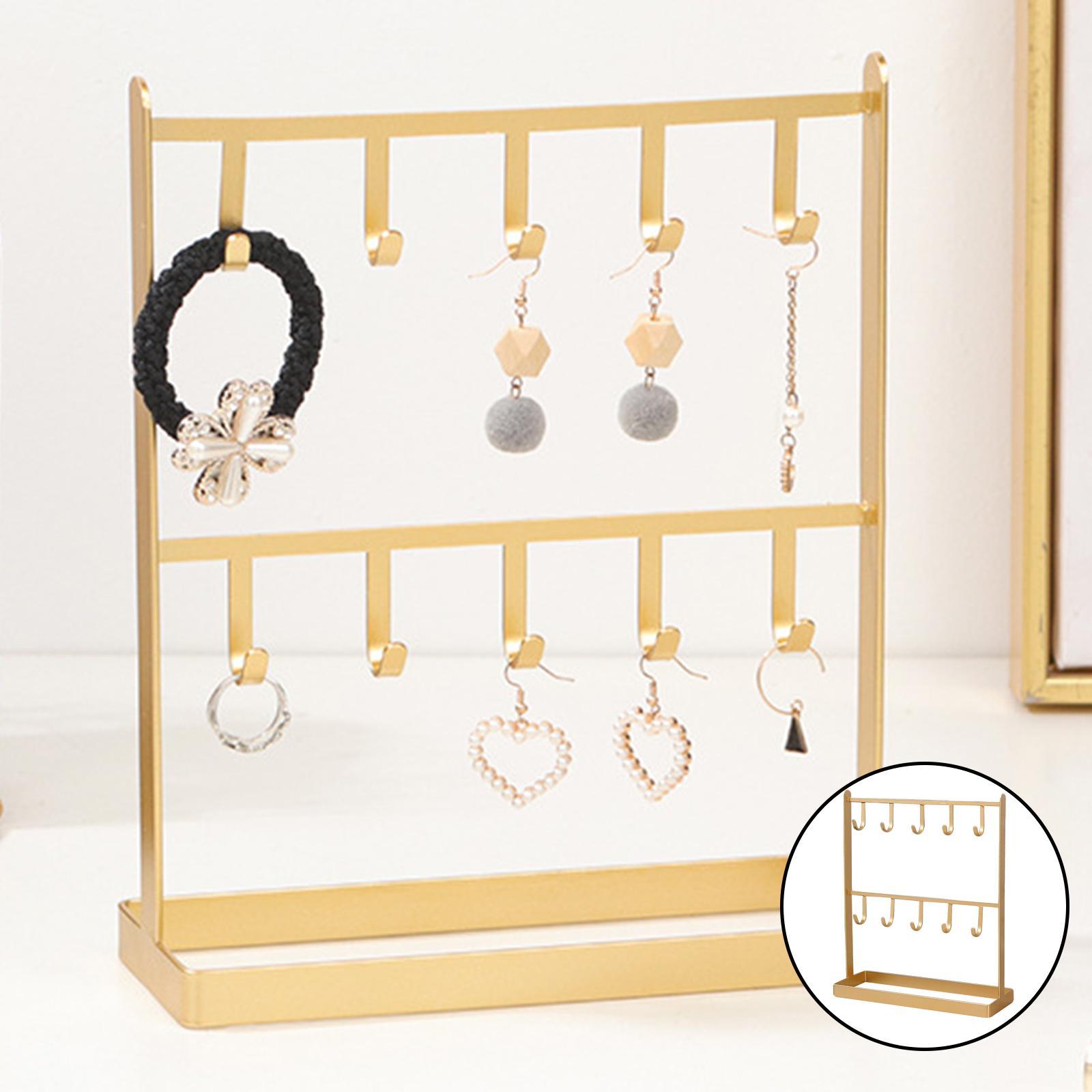 Jewelry Stand Necklace Organizer Holder Tabletop 2 Tier Rack