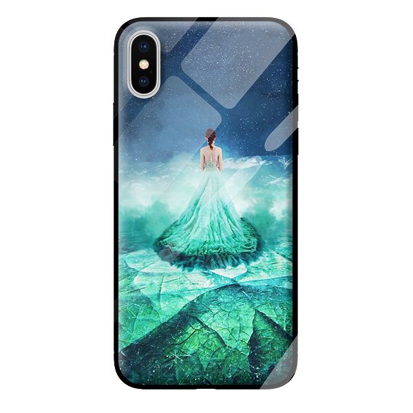 Ốp kính cường lực cho iPhone X mẫu công chúa 5 - Hàng chính hãng