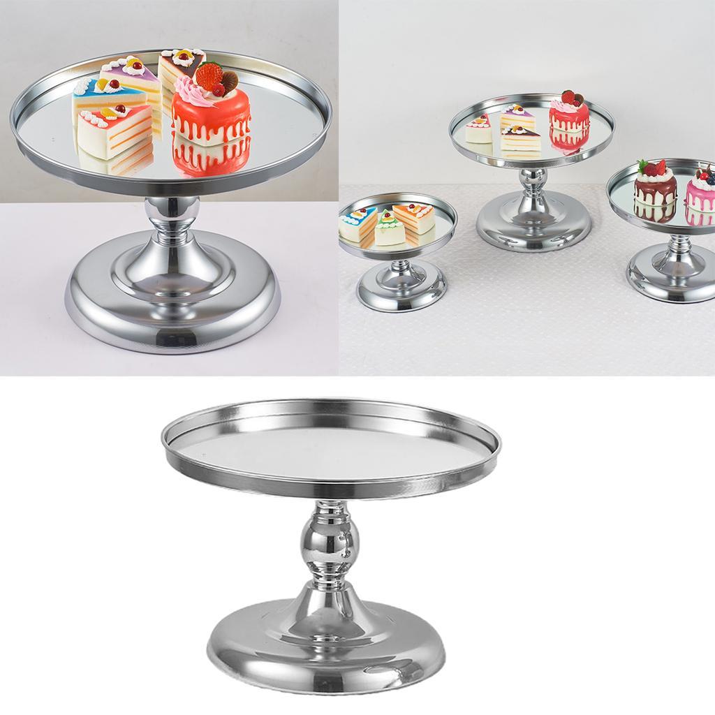 2x Iron Round Cake Stand Cupcake Pedestal Dessert Holder Party Decor Golden