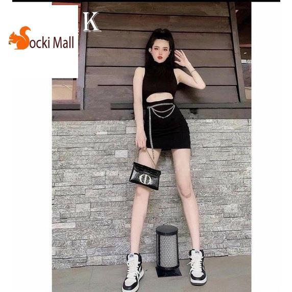 Váy đầm cho bé gái, kiểu ôm body, kèm phụ kiện, thun 100% cotton - SockiMall