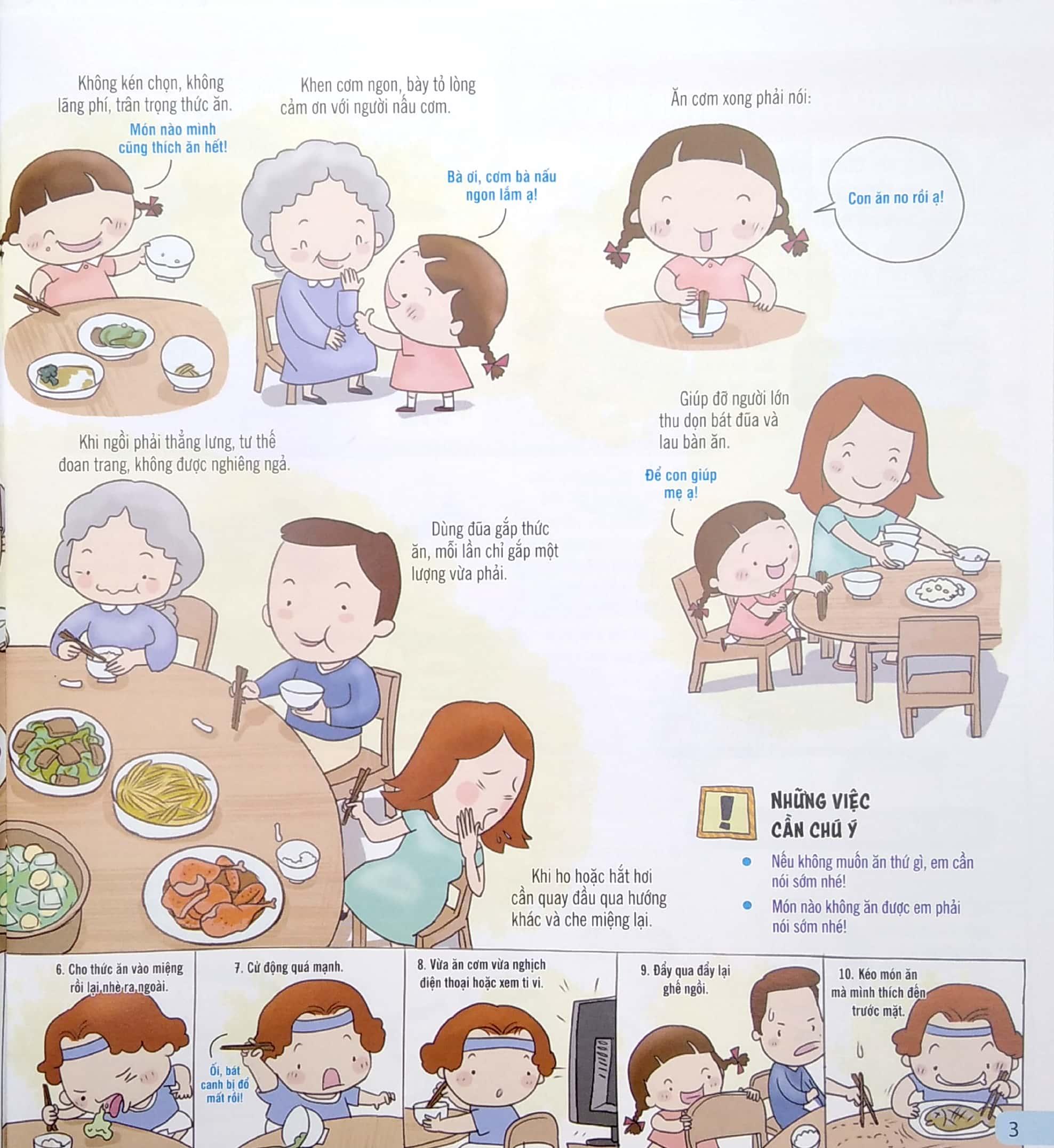 Kỹ Năng Sống Đầu Đời Cho Bé - Quy Tắc Ứng Xử Trên Bàn Ăn