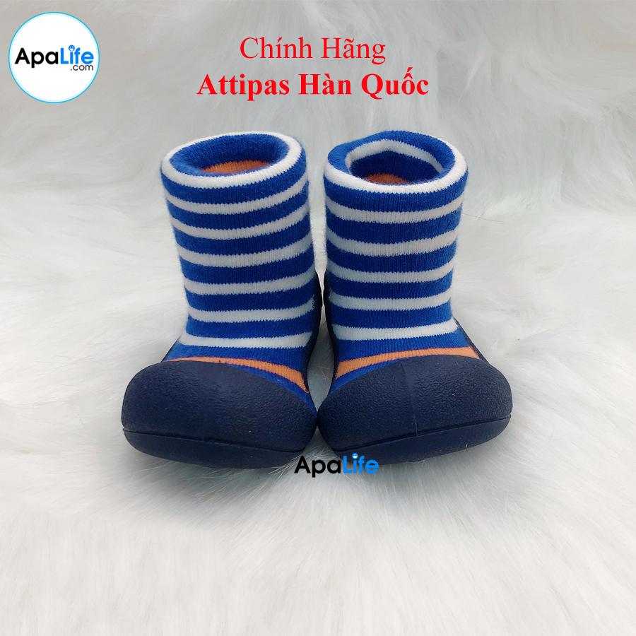 Attipas Ringle - Navy/ AT050 - Giày tập đi cho bé trai /bé gái từ 3 - 24 tháng nhập Hàn Quốc: đế mềm, êm chân &amp; chống trượt