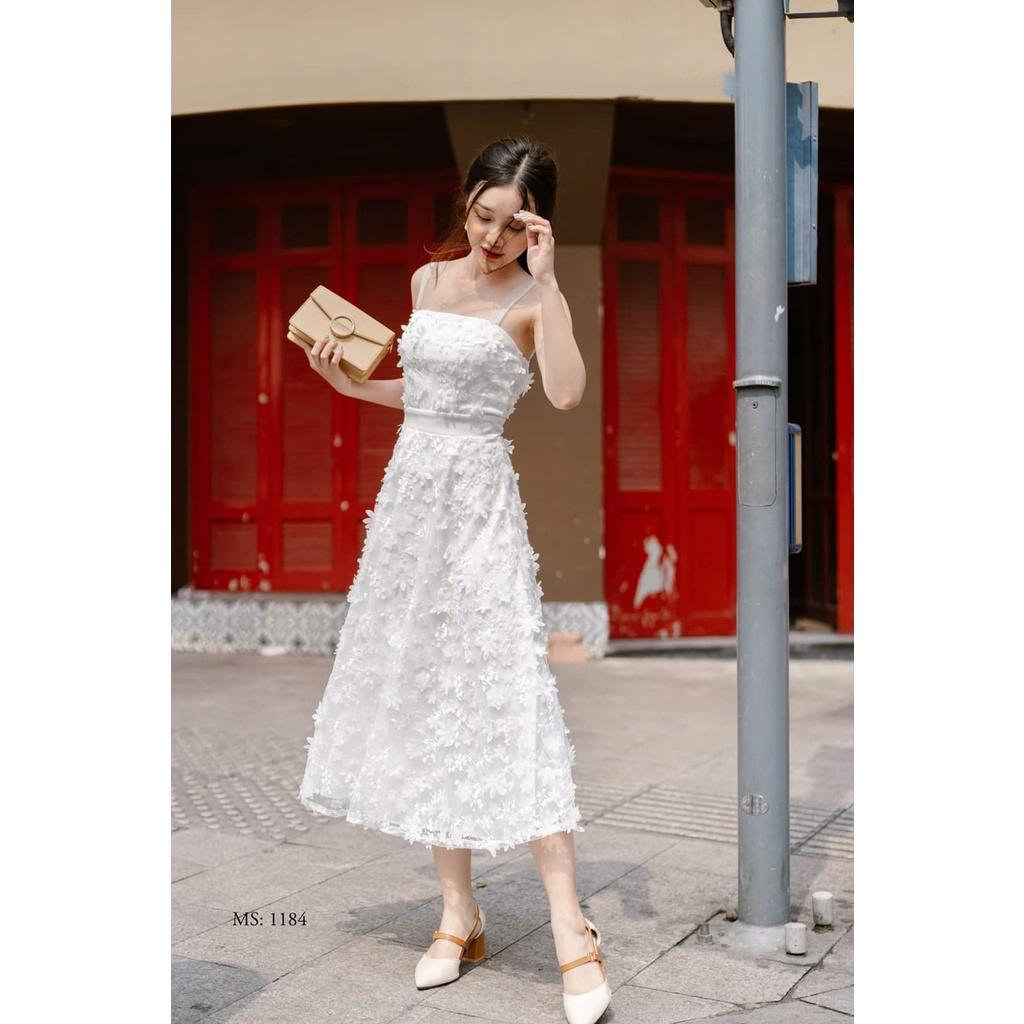 ĐẦM DỰ TIỆC DÁNG XÒE REN HOA 3D NỔI LAYLA DRESS