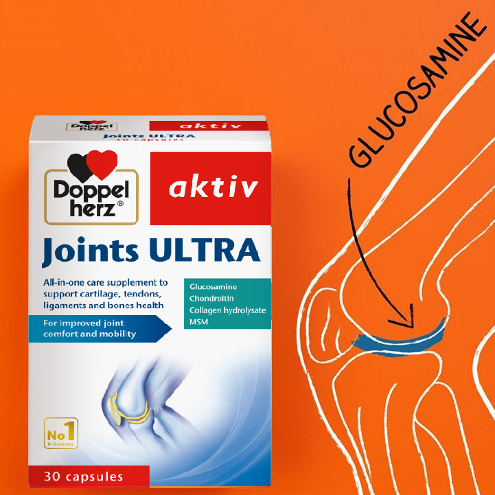 Viên uống cải thiện chức năng khớp và ngăn sự tiến triển thoái hóa Doppelherz Aktiv Joints Ultra ( Hộp 30 viên)