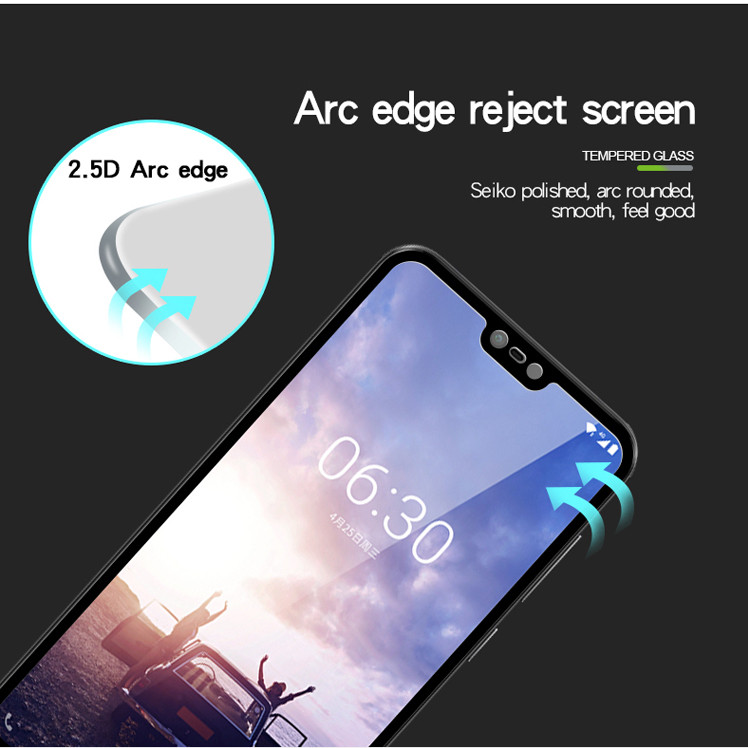 Miếng dán kính cường lực 111D cho Nokia 6.1 Plus / Nokia X6 hiệu HOTCASE full màn hình siêu mỏng chỉ 0.3mm, độ trong tuyệt đối, bo cong bảo vệ viền, độ cứng 9H - Hàng nhập khẩu