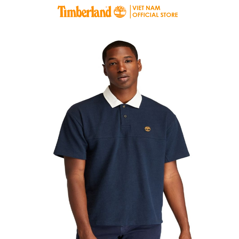 Áo Thun Nam Có Cổ Tay Ngắn Dệt Kim Timberland AF SS Winter Texture Polo - Dark Sapphire TB0A22Z744