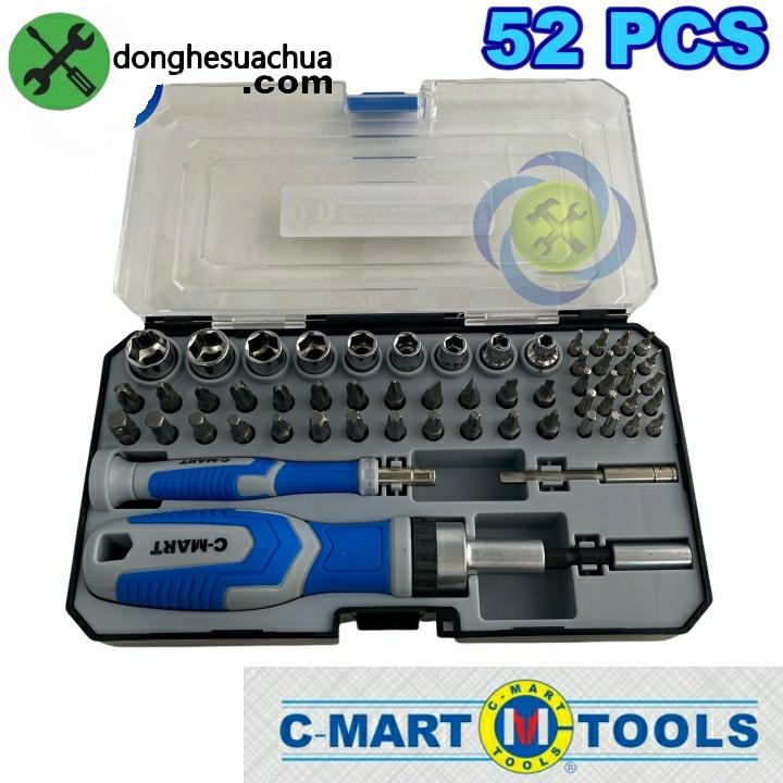 Bộ tuýp và đầu vít 52 chi tiết C-Mart K0032