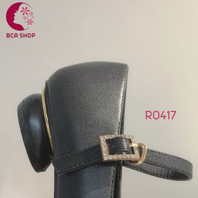 Giày công sở đế thấp thời trang nữ cao cấp RO417 hiệu ROSATA cao 2 phân, màu đen
