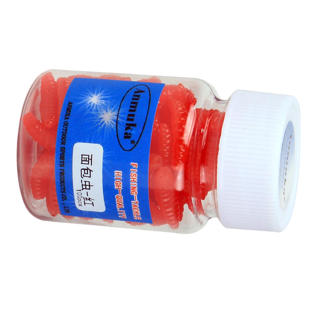 1 Box Imitation Worm Artificial Soft Bait Fishing Lure Red