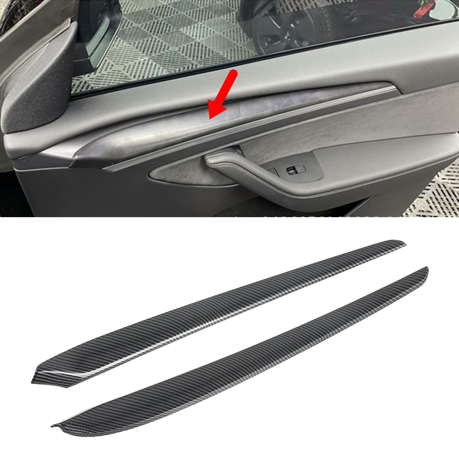 2 Pieces Door Set Decoration for Tesla Model Y Carbon Fiber Protection ABS