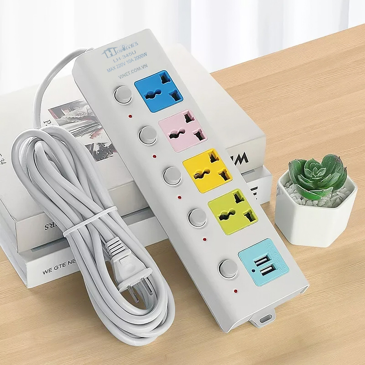 Ổ Cắm Điện OD01 USB Đa Năng Dây Dài 1.8m, 2 Cổng Cắm USB Có Chốt An Toàn Tiện Dụng -JL - HÀNG CHÍNH HÃNG