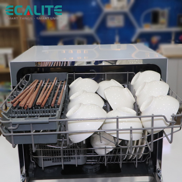 Máy Rửa Chén Ecalite EDW-SMS6080WH - 8 Bộ - 6 Chương Trình Rửa - Hàng Chính Hãng