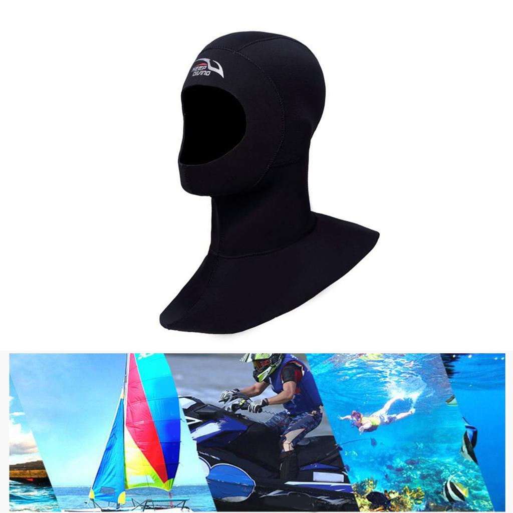 Diving Wetsuit Hood Adults Surfing Thermal Hat Dive Gear Black S