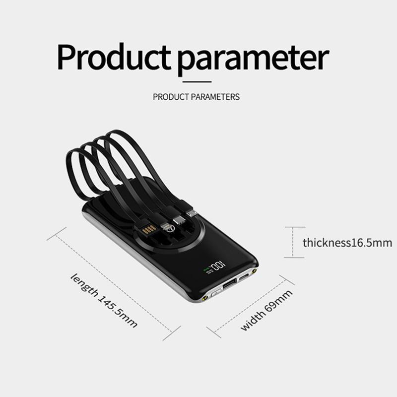 Bộ Sạc Dự Phòng KJ220WX Kèm Dây Cáp Dữ Liệu 20000 mAh 3 Đầu Ra