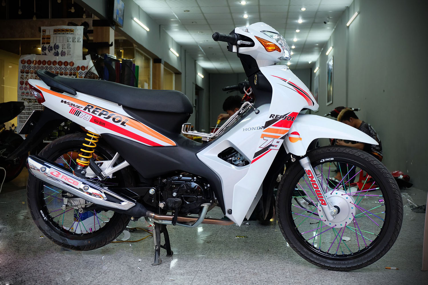 [Tem đẹp xịn] Tem trùm Wave Alpha White Repsol