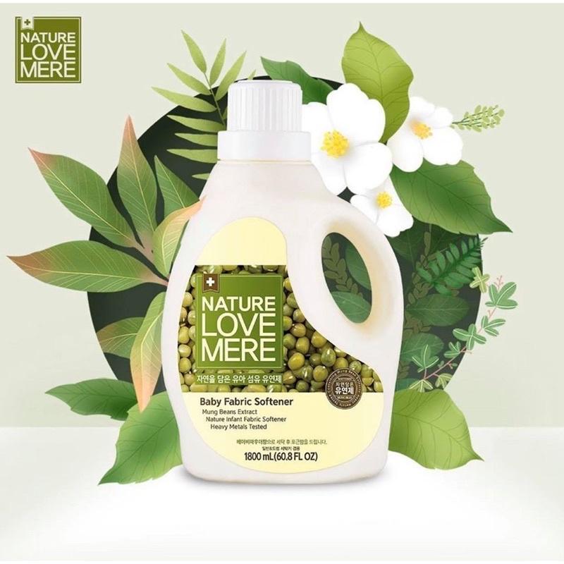 NƯỚC GIẶT/XẢ QUẦN ÁO CHO BÉ NATURE LOVE MERE MUNGBEAN DÒNG HẠT ĐẬU CHAI/TÚI 1800ml 1300ml