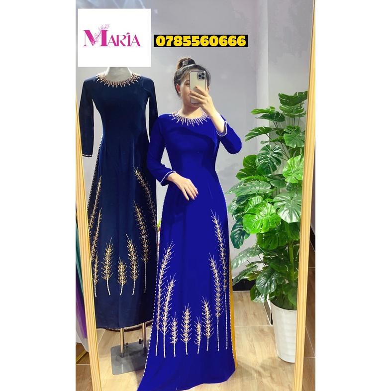 ÁO DÀI TRUNG NIÊN CHO MẸ HỌA TIẾT BÔNG LÚA SANG TRỌNG (3 màu)