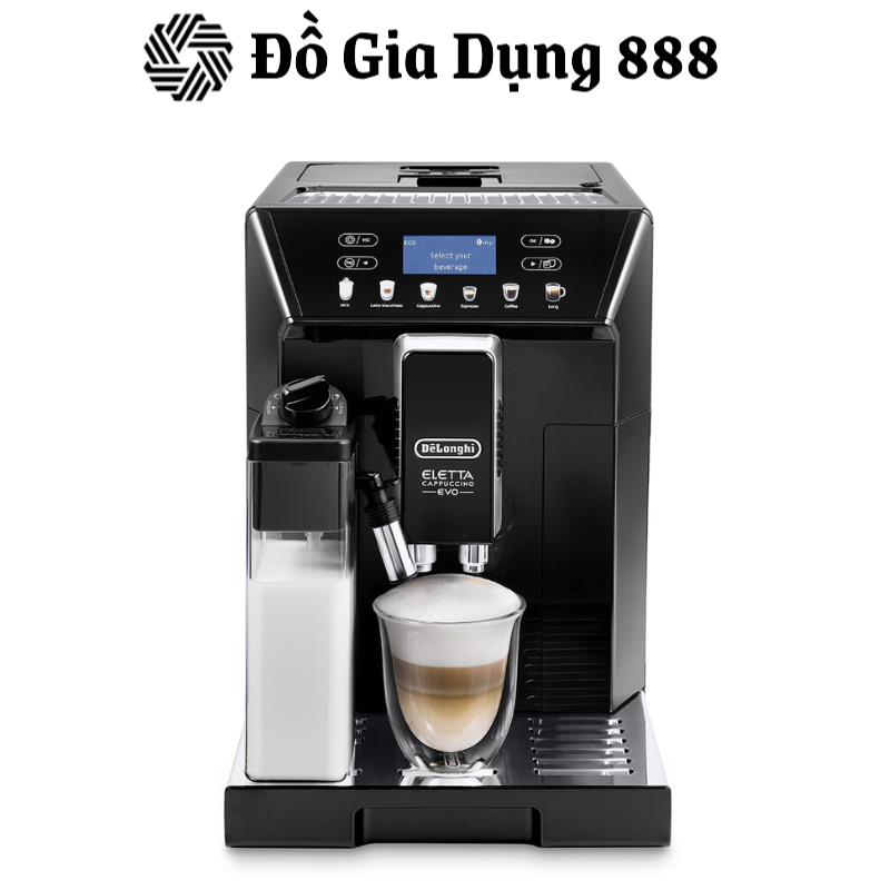 Máy Pha Cà Phê Tự Động Delonghi Eletta Capucchino EVO 46.860.B, Máy Pha Cafe, 2L, Nhập Đức, BH 12 Tháng