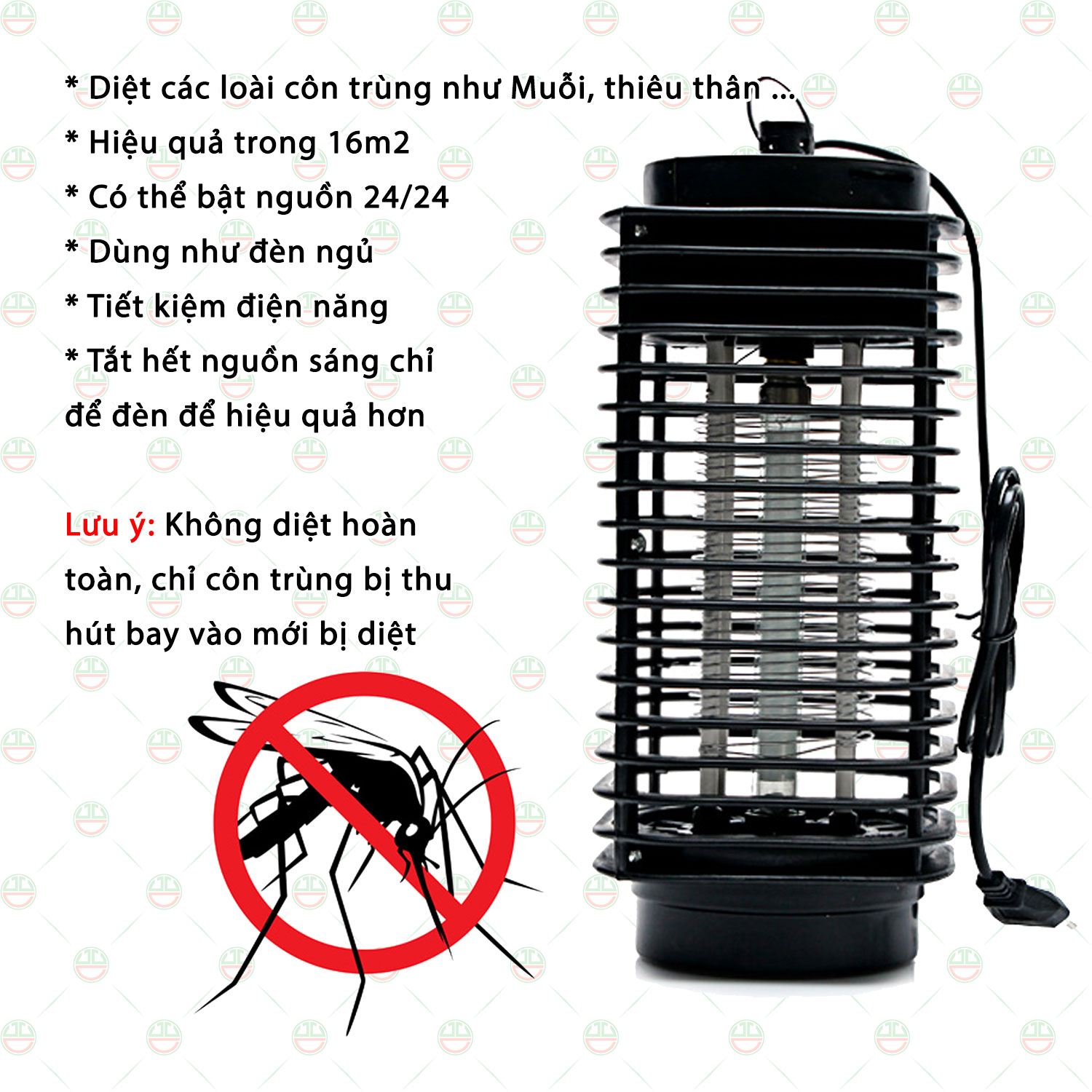 Đèn Diệt Côn Trùng Ruồi Muỗi - KhoNCC Hàng Chính Hãng - Dành Cho Gia Đình - Tiết Kiệm Điện Năng - KDHS-94-DDCT (Màu đen)