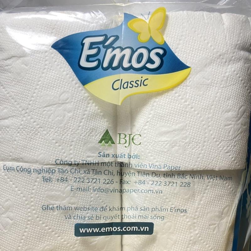 Giấy Vệ Sinh Emos 12 Cuộn Giấy Lụa 2 Lớp Mềm Hơn Dai Hơn