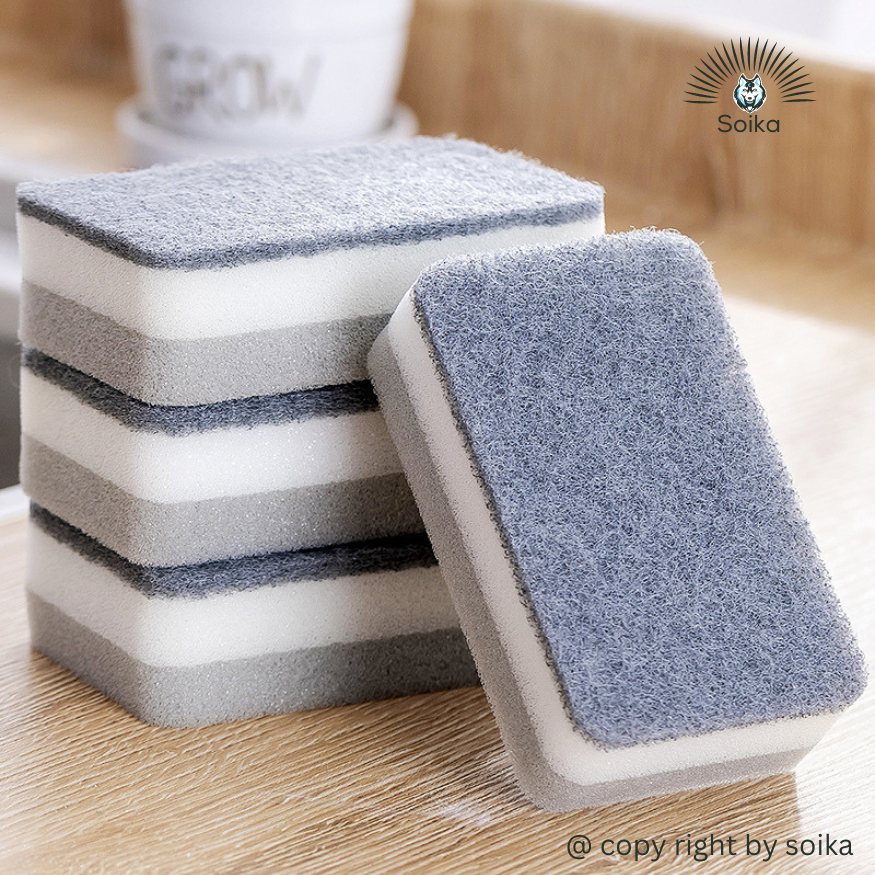 Miếng Bọt Biển Rửa Chén Bát Miếng Cọ Rửa Hai Mặt Làm Sạch Soika SK-A03