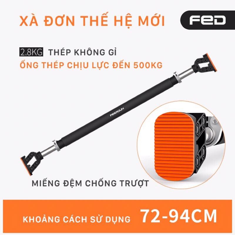 Xà Đơn Treo Tường Thế Hệ Mới FED-0228 Chất liệu thép Carbon chịu lực trên 200kg. - đầu vuông 72-94cm