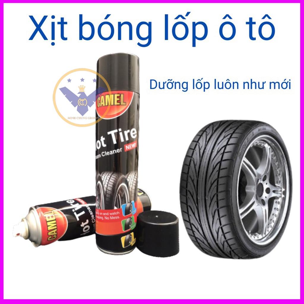 COMBO 2 chai xịt làm sạch và dưỡng bóng lốp, vỏ xe ô tô, xe máy 'Camel 650ml