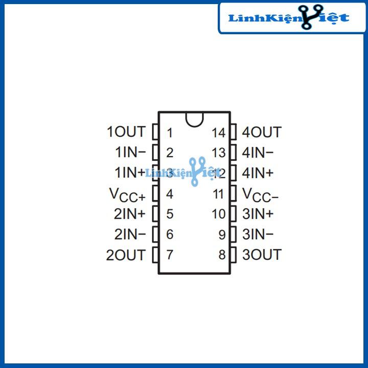 Chân cắm TL064 DIP 14