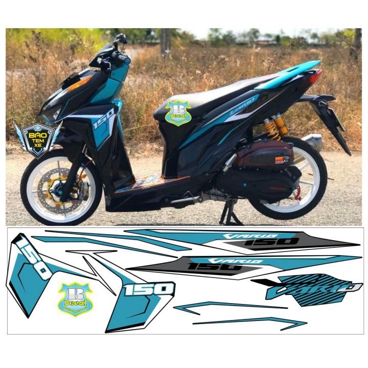 Tem rời dán xe vario 150 xanh đen 3 - Bi Decal