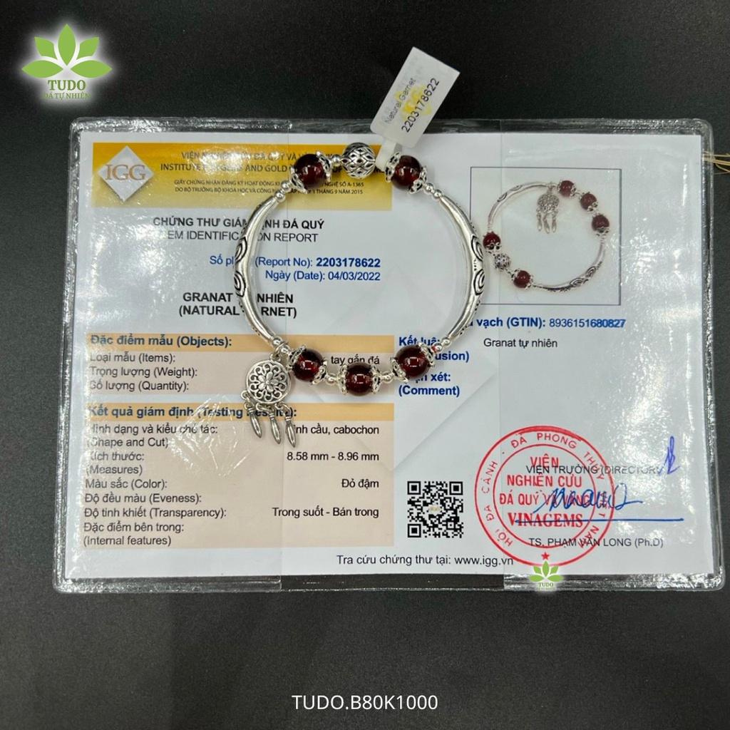 Vòng Tay Nữ Đẹp - Vòng Phong Thủy Mệnh Hỏa, Thổ TUDO VCBGARN AG925 B80K1000 Charm Dreamcatcher