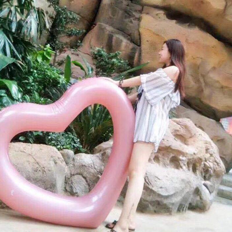 Bơm hơi nóng Trái tim ngọt ngào Vòng bơi Vòng quay khổng lồ Tiệc bể bơi Phao phao Nệm bơi Vòng tròn Hồng Đỏ 90