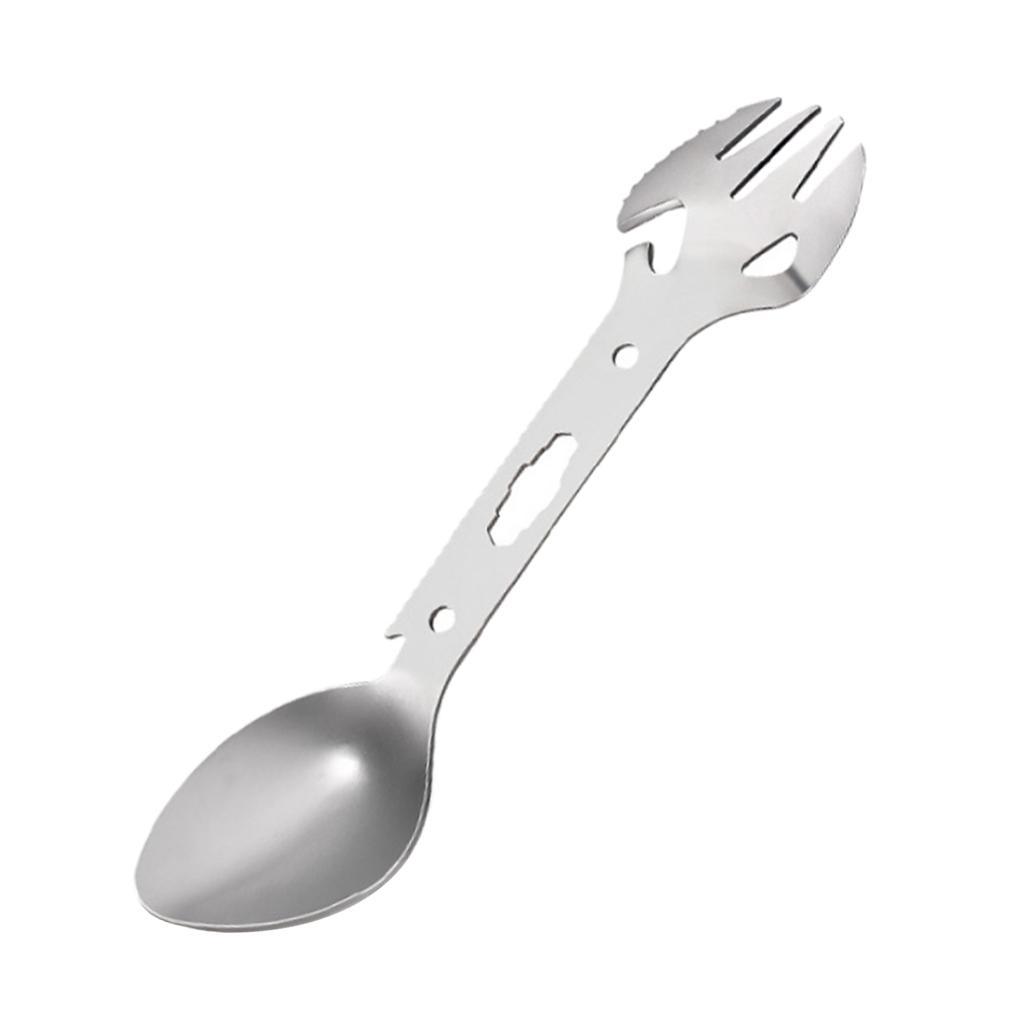 Multi-purpose Spork Camping Fork Spoon Bottle Beer Can Opener Outdoor Tableware