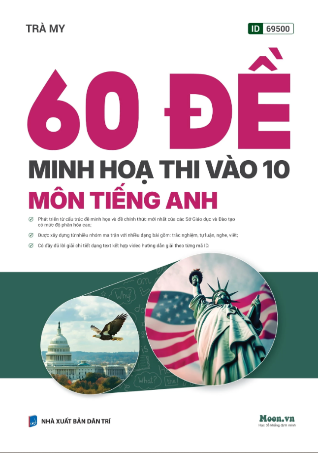 Sách - Bộ Đề Minh Họa Thi Vào 10 Môn Toán + Ngữ Văn + Tiếng Anh 2026 (Moon)