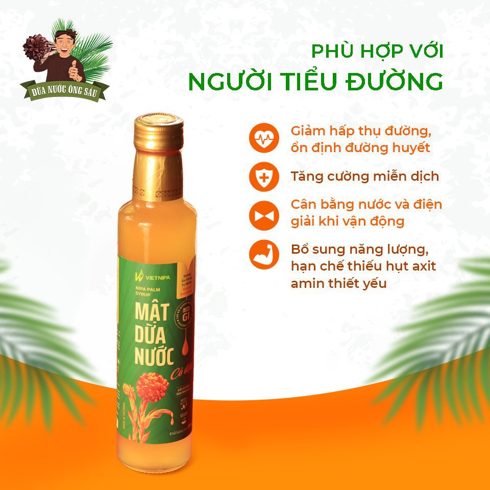 Mật Dừa Nước Cô Đặc Tự Nhiên 25g - Mật Dừa Nước Ông Sáu - Vietnipa - Đặc sản Cần Giờ