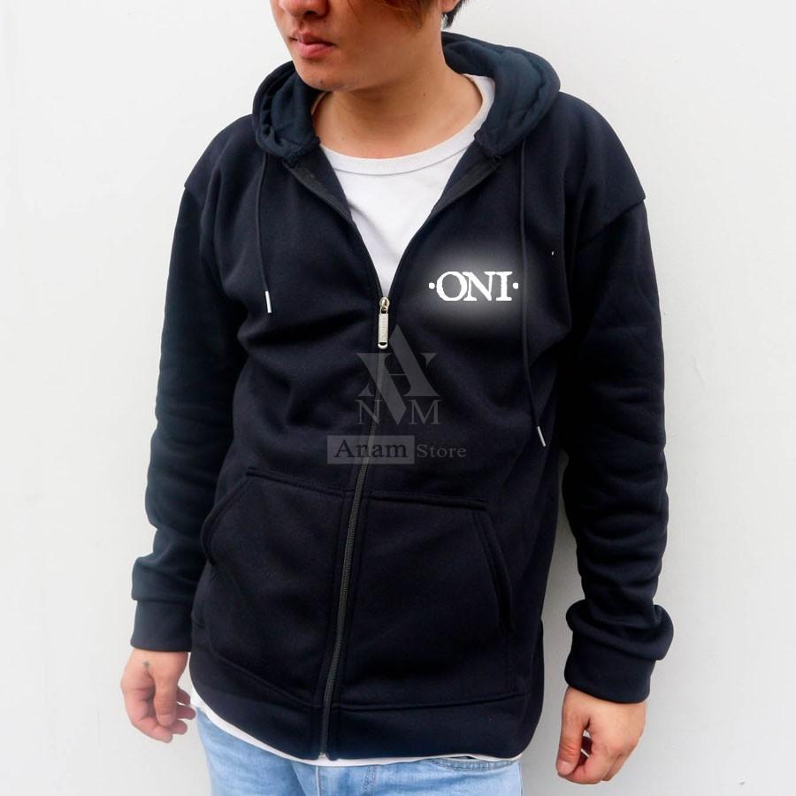Áo hoodie dây kéo nam nữ, Phản quang Oni 4, Vải Nỉ Ngoại, Anam Store