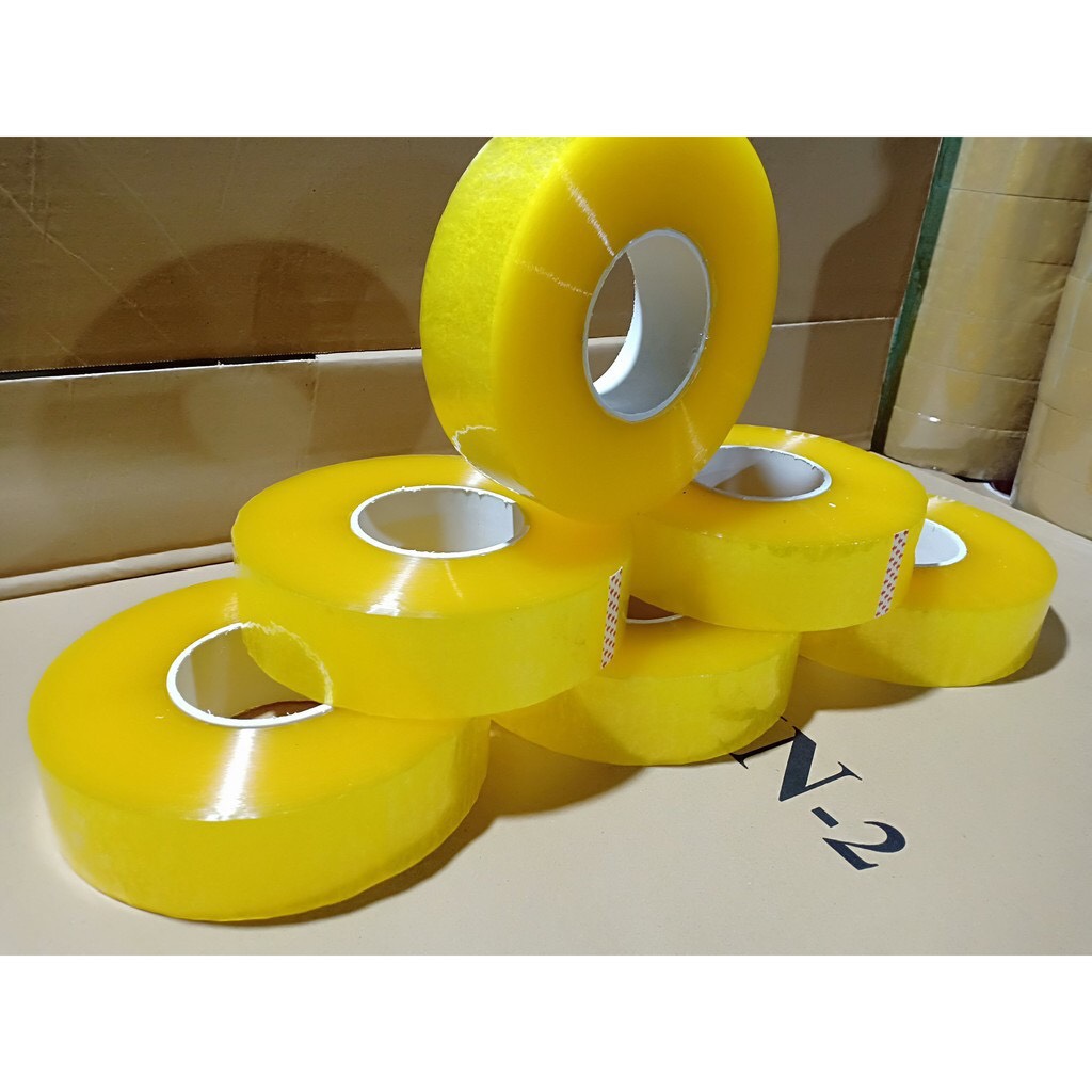 COMBO 6 cuộn băng dính băng keo nhỏ loại 0.4kg đóng gói dán hàng siêu dính, siêu chắc 3 màu trắng trong, vàng chanh, đục