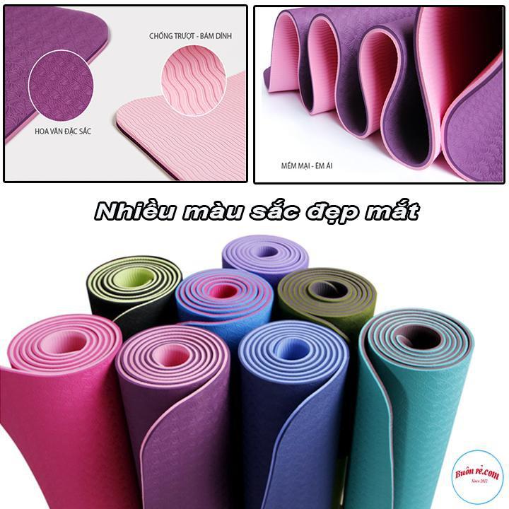 Thảm Tập Yoga TPE 2 Lớp Dày 6mm Cao Cấp Màu Sắc Đẹp Mắt 00854