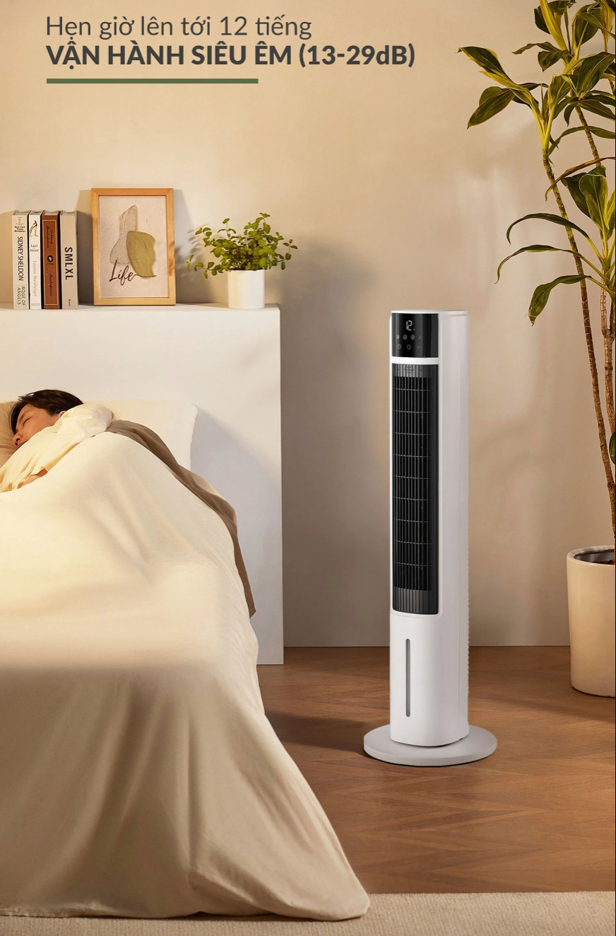 (MODEL NEW 2026) Máy Làm Mát Lọc Khí Ion Âm Haatz HydroIon Breeze Cooler HBC350 Quạt Tháp Haatz Điều Khiển Từ Xa - Hàng Chính Hãng
