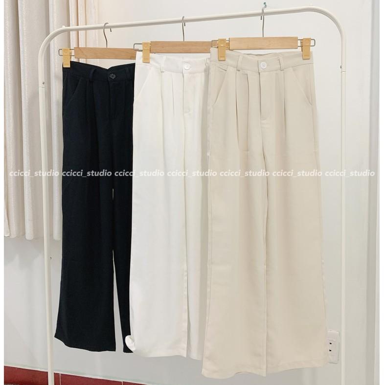 Quần Dáng Suông Ống Rộng Hàn Quốc Basic