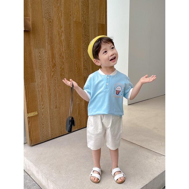 Áo polo cộc tay cổ bomber cho bé trai bé gái Magickids áo phông có cổ trẻ em in cây kem cotton thấm hút mồ hôi AO21008