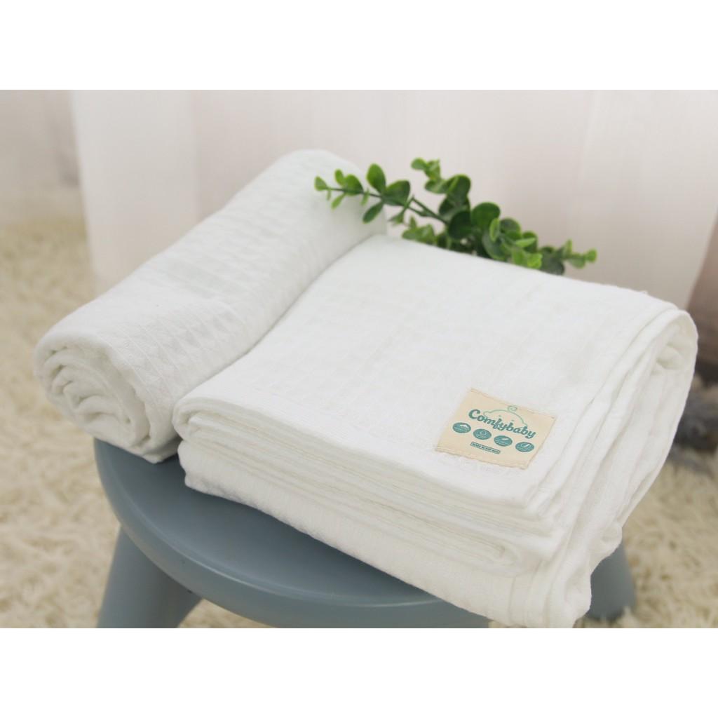 Made in Việt Nam - Khăn tắm đa năng 100% Cotton cho bé và gia đình Comfybaby - phù hợp sử dụng như chăn đắp, quấn ủ bé