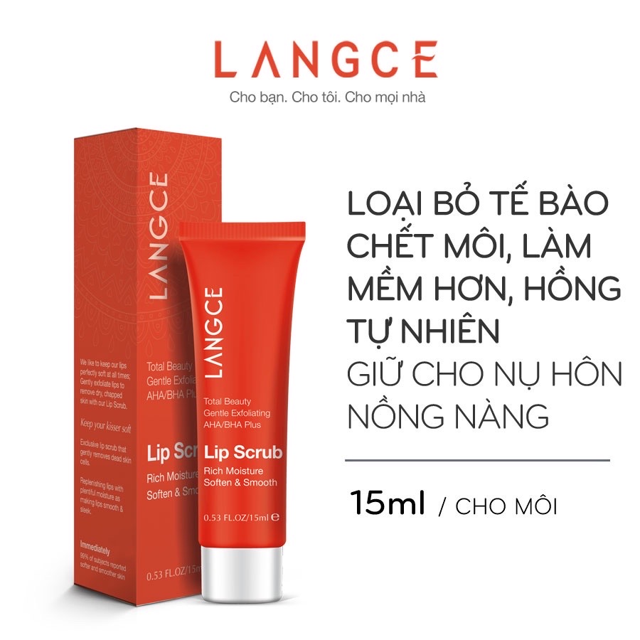 TẨY TẾ BÀO CHẾT DƯỠNG ẨM MỀM MỊN CHO MÔI 15ml LANGCE