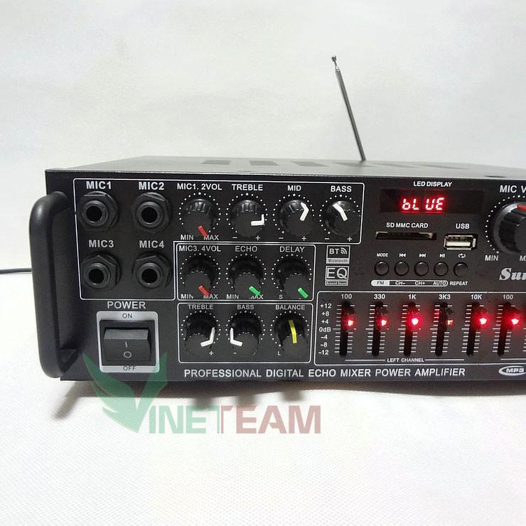 Ampli VINETTEAM Sunbuck 326Bt Có Bluetooth Dùng Nguồn Điện 220V/12V - Hàng Chính Hãng