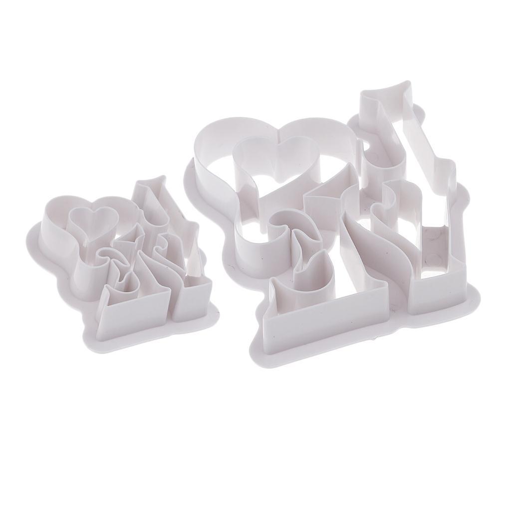 2Pcs LOVE Fondant Biscuit Mold Tool Cake Baking Vegetable Fruit Shapes