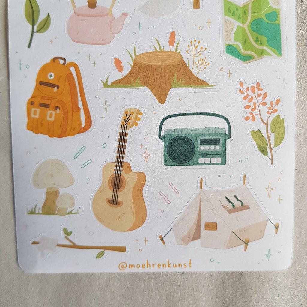 Sticker Sheet CAMPING   Chuyên dán sổ  Bullet Journal Stickers, Sticker Du Lịch - Sticker Làm Sổ
