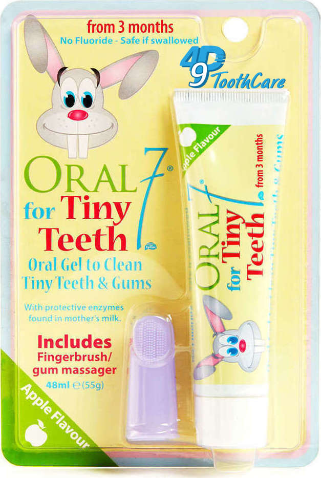Kem Vệ Sinh Răng Nướu Cho Bé Dưới 3 Tuổi Và Kèm Theo Bàn Chải Đánh Răng Xỏ Ngón Oral7 Tiny Teeth 48ml