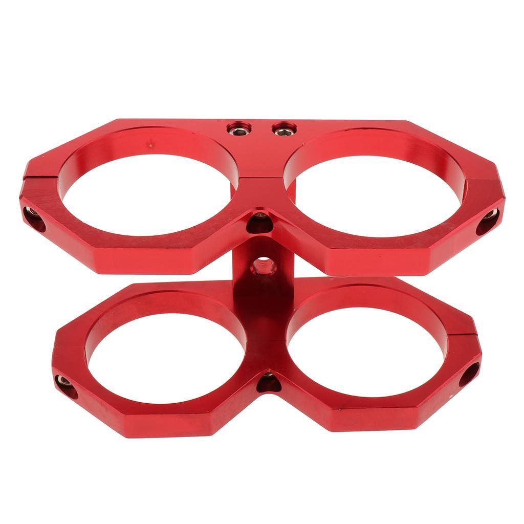 Dual Fuel Pump Filter Clamp Kit for Universal Car Type with 60mm Dia Red