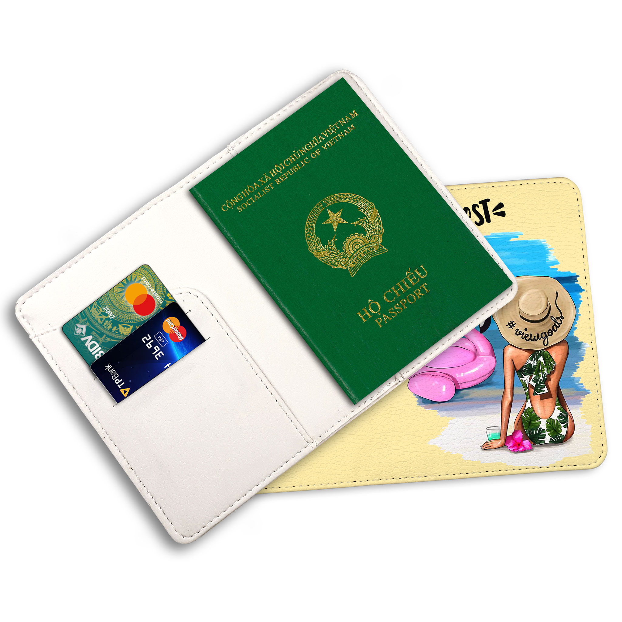 Ví Passport Du Lịch THE BEST TRIP - Bao Da Hộ Chiếu STormbreaker Siêu Dễ Thương - Passport Cover Holder GIRL WITH THE BEACH - Thiết Kế Đơn Giản - Tinh Tế - Hình Ảnh Sắc Nét - TAT014