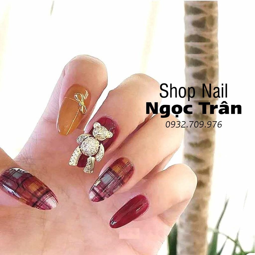 Charm Gấu Chuyển Động Đính Móng